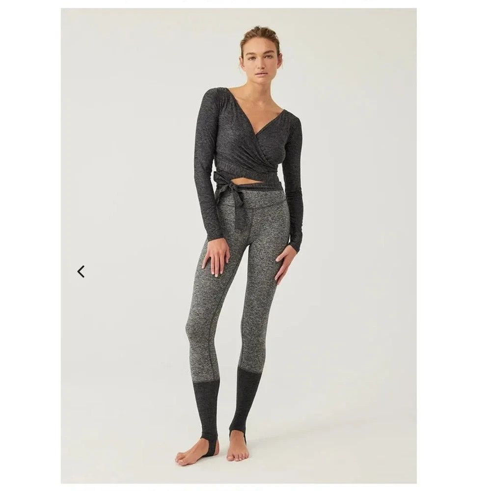 Outdoor Voices Cloudknit All Day Stirrup Leggings XS Heathered Gray/Charcoal NWT